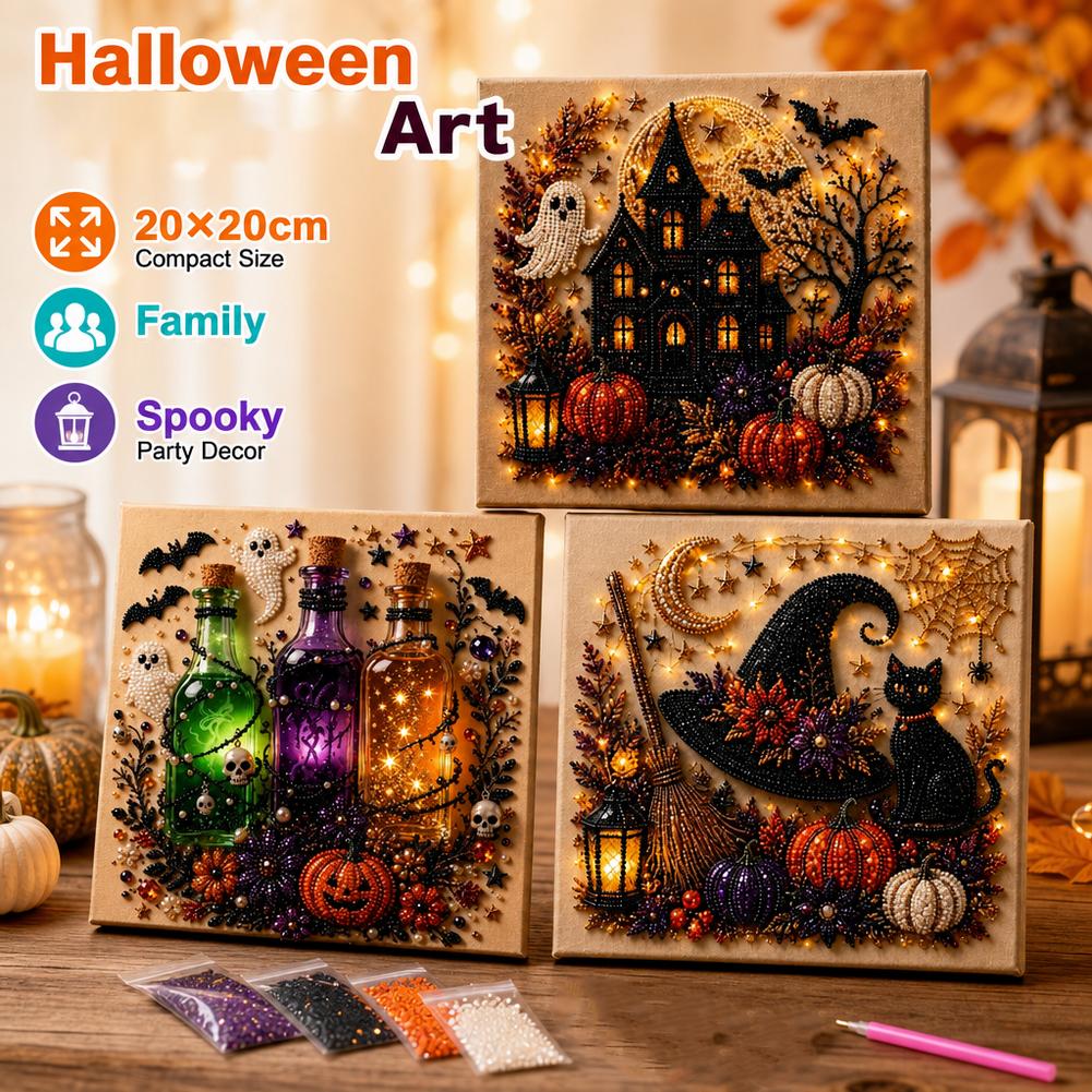 Art Craft Kits For Adults - 할로윈 유령 & 호박 3D 펄