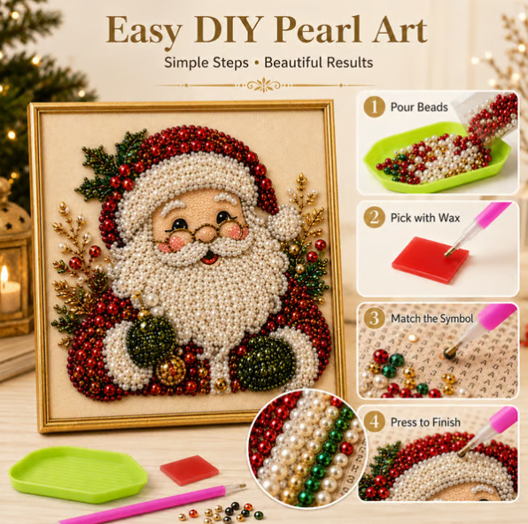 Art Craft Kits For Adults - 크리스마스 진주 다이아몬드 페인팅 아트 세트(프레임