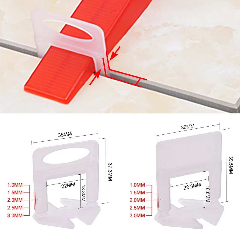 Mosaic Tile Supply - 100개 세라믹 타일 레벨링 클립 1/1.5/2/2.5/3mm