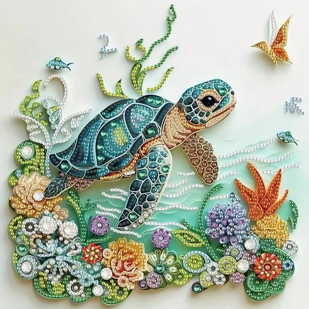 Art Craft Kits For Adults - 바다거북 동물 다이아몬드 페인팅 키트 (성인
