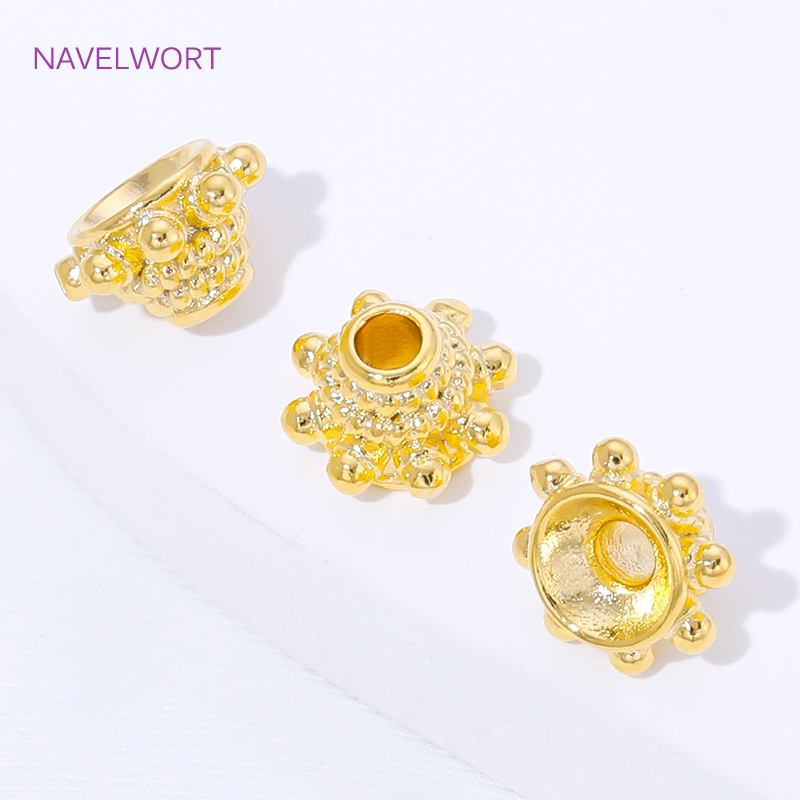 Art Craft Accessories - 2/4/8pcs 18K 골드 도금 스페이서 비드