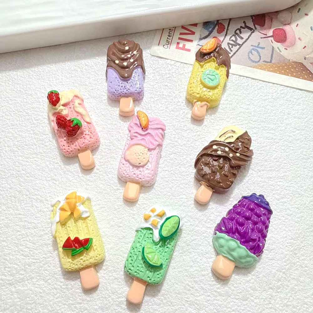 Art Craft Ice Cream - 10/100개 귀여운 미니어처 인형집 아이스크림 레진