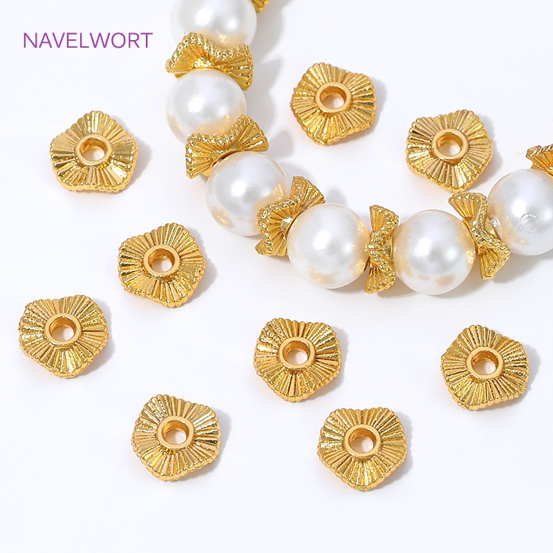 18K 금도금 금속 웨이브 플랫 스페이서 비즈, 비즈용 - Art Craft Accessories 리뷰 및 가격