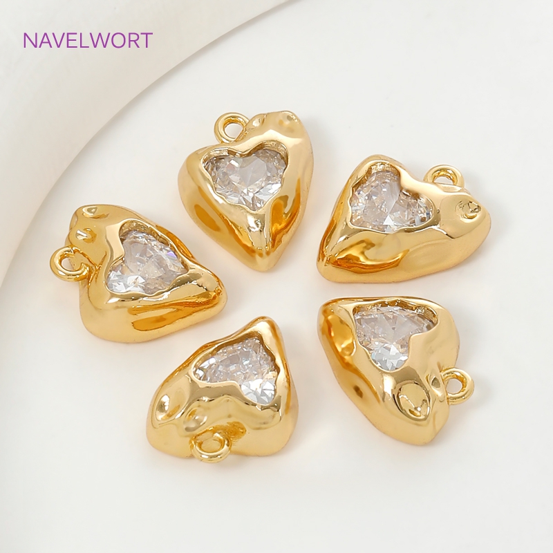 14K 금도금 하트 모양 참 펜던트 목걸이 제작용, 황 - Art Craft Accessories 리뷰 및 가격