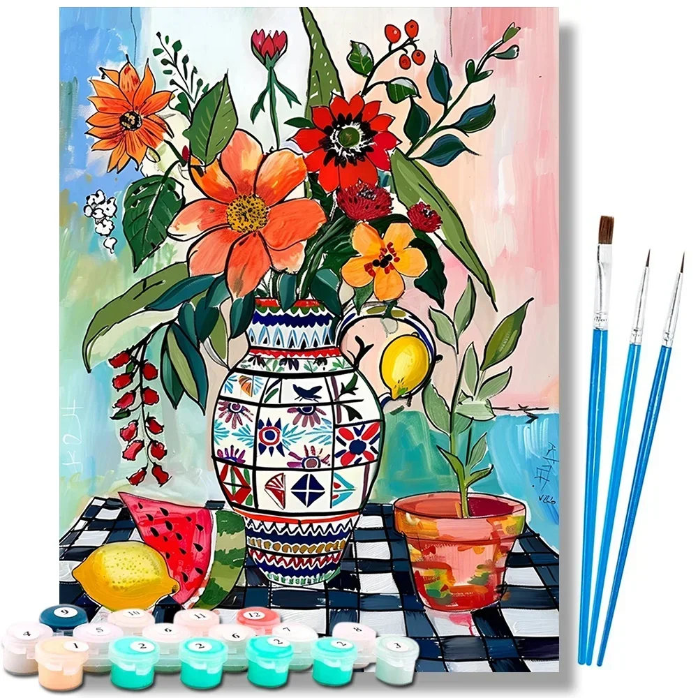 예술적인 꽃 그림 DIY 페인팅 키트, 숫자별 색칠하기 - Art And Craft Valentine 리뷰 및 가격