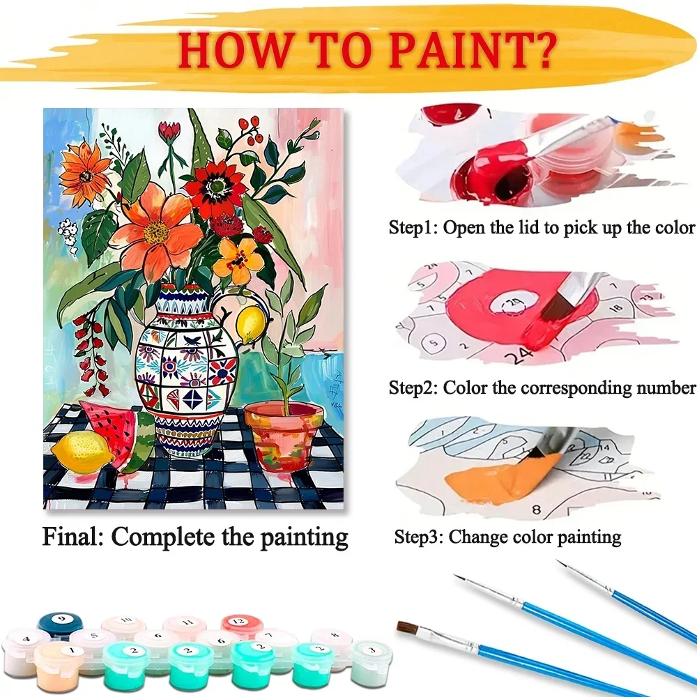 예술적인 꽃 그림 DIY 페인팅 키트, 숫자별 색칠하기 - Art And Craft Valentine 리뷰 및 가격