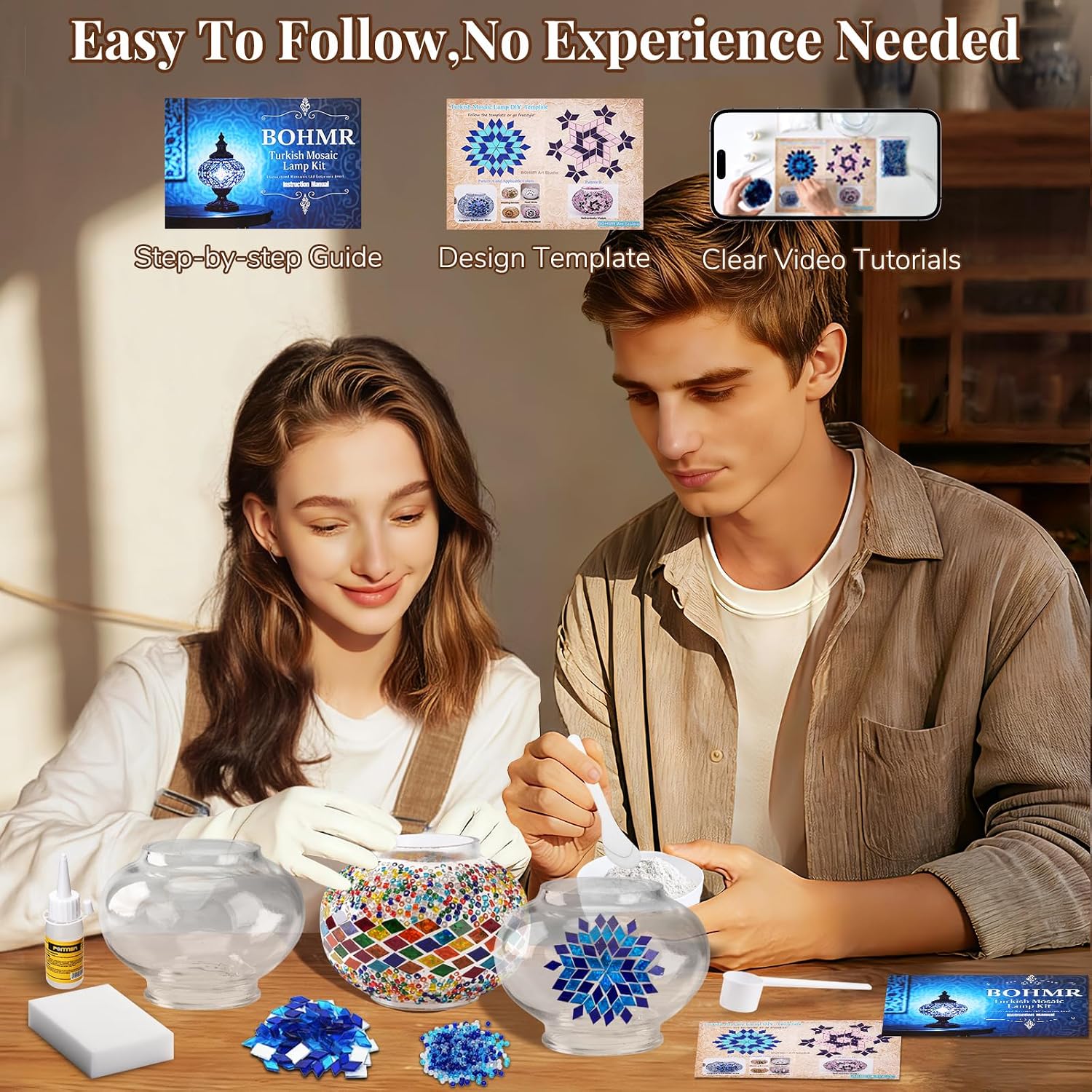 DIY 3구 터키 모자이크 램프 키트, 23인치 스테인 - Art Craft Kits For Adults 리뷰 및 가격