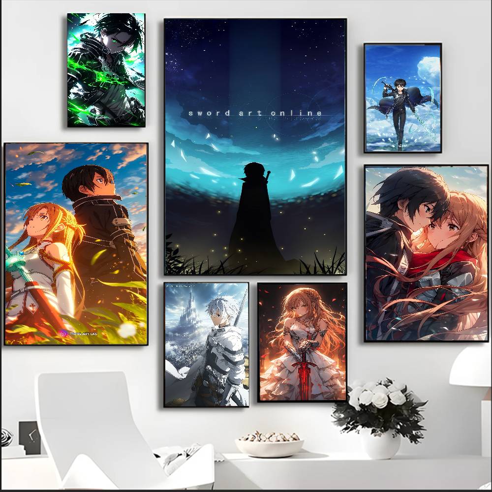 애니메이션 소드 아트 온라인 키리토 아스나 벽 포스터  - Art Craft Online 리뷰 및 가격
