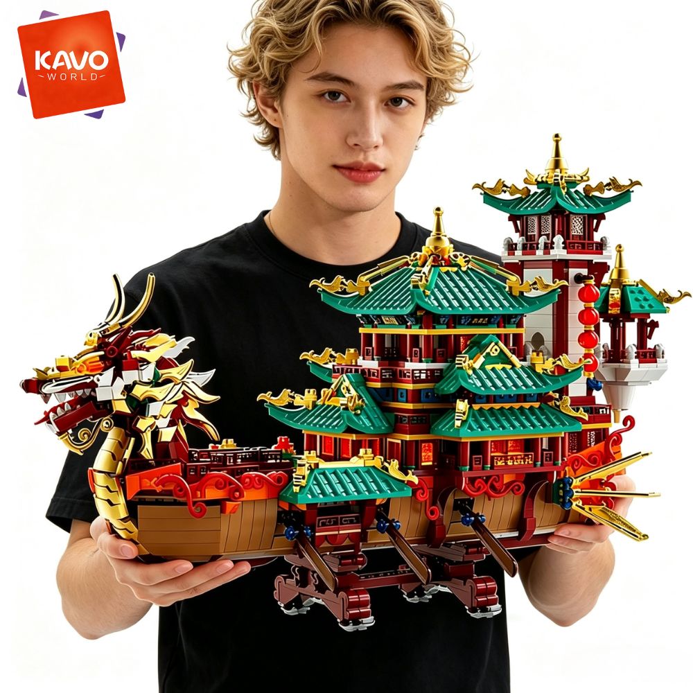 KAVOWORLD 2453피스 드래곤 보트 조립 블록  - Art Craft Meaning 리뷰 및 가격