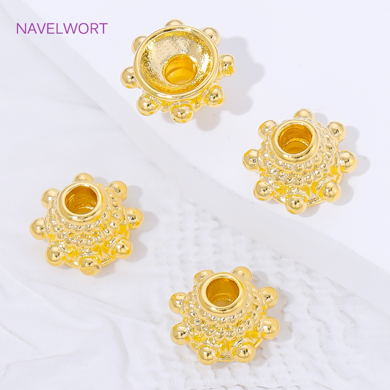 2/4/8pcs 18K 골드 도금 스페이서 비드 캡,  - Art Craft Accessories 리뷰 및 가격