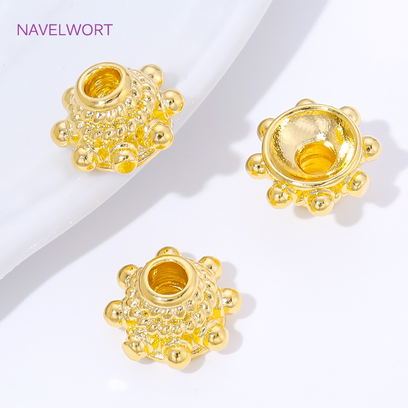 2/4/8pcs 18K 골드 도금 스페이서 비드 캡,  - Art Craft Accessories 리뷰 및 가격
