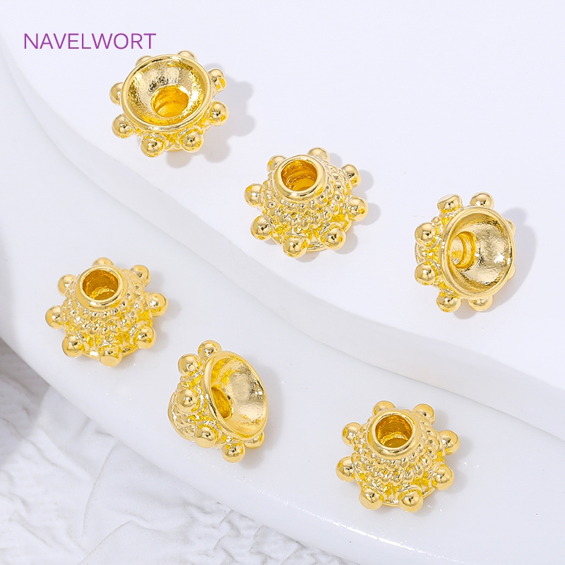 2/4/8pcs 18K 골드 도금 스페이서 비드 캡,  - Art Craft Accessories 리뷰 및 가격