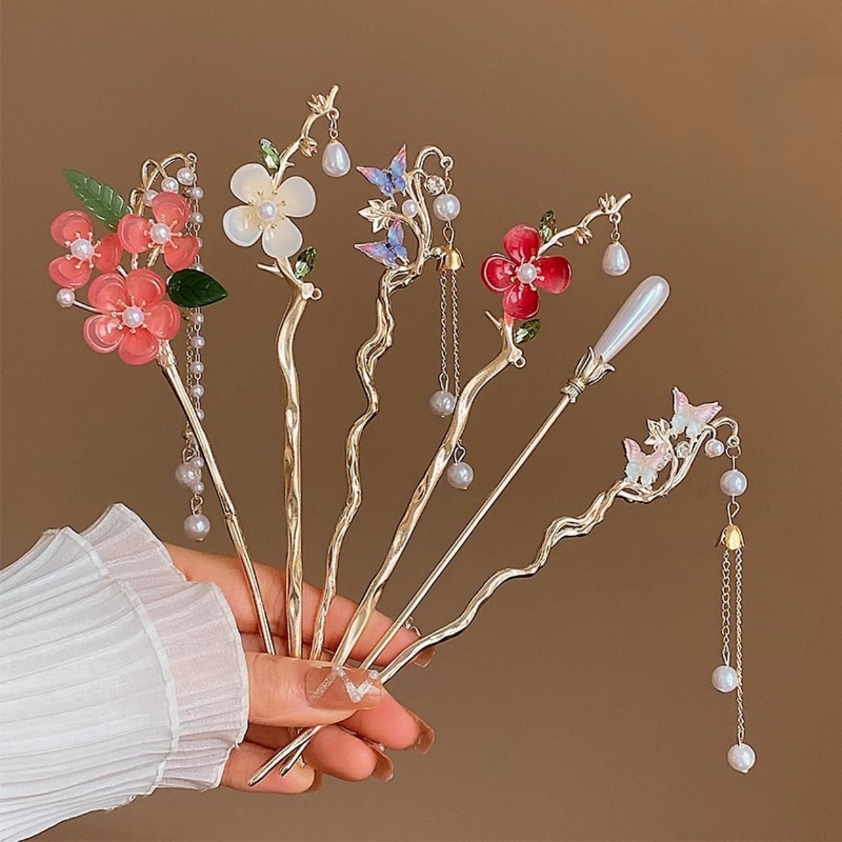 2025 여성을위한 새로운 꽃 머리핀 우아한 꽃 나비  - Art Craft Shop 리뷰 및 가격